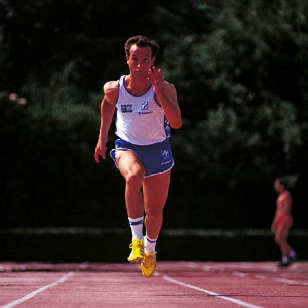 Italian runner Donato Sabia training at Los Angeles Olympic Games. Los Angeles, 1984 (Photo by Nino Leto/Mondadori via Getty Images)